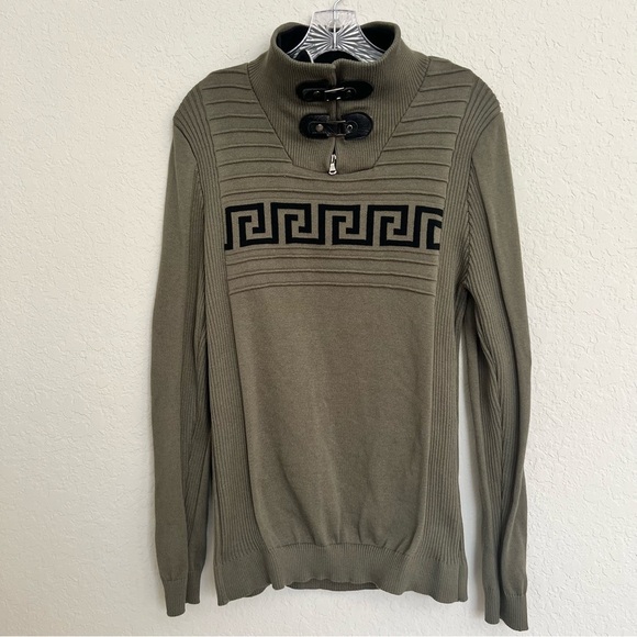 LCR Black Edition Mens Olive Green Knit Sweater Size XL - Picture 4 of 7